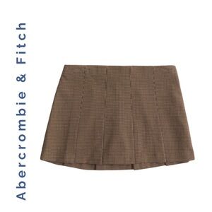 Abercrombie Brown Plaid Pleated Mini Skort Medium Preppy Academia Style